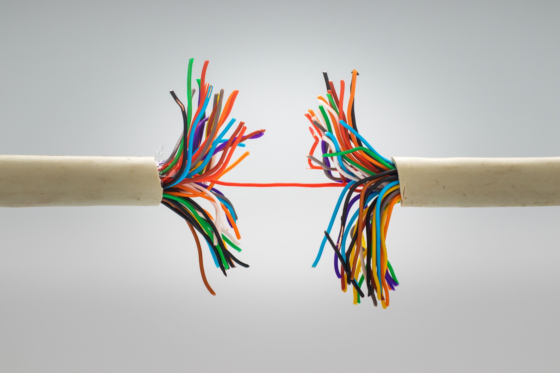 The stranded cable is damaged. Very slow internet connection.
